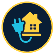 service icons circles new construction wiring